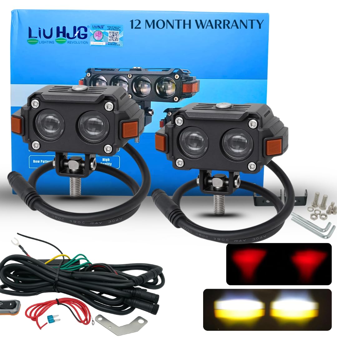 LIU HJG Future Eye 80 Watt LED Fog Light Yellow/White, Red Devil